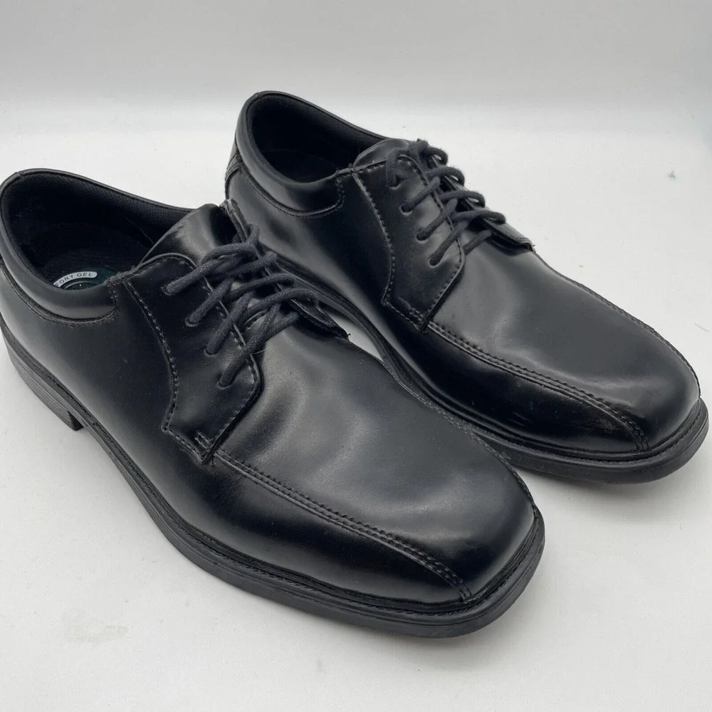 Nunn Bush 8.5M Oxford Mens Black Leather Shoe Comfort Gel‎ Alex 81161-001 NWOB